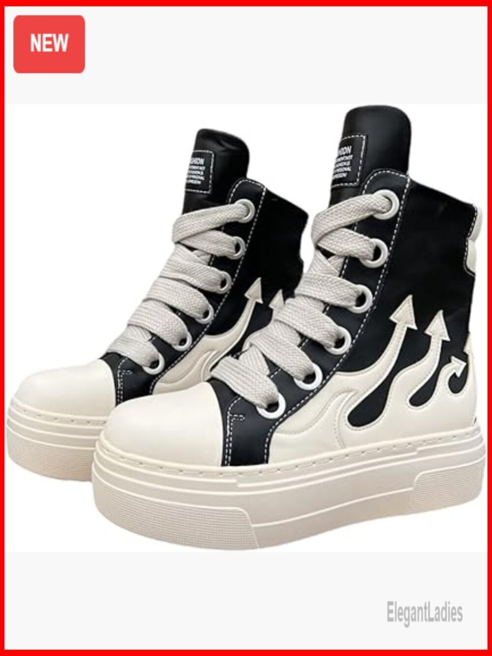 Chunky Platform Sneakers, Thick Sole, Vegan Leather, Unisex Fashion - Picture 1 of 7